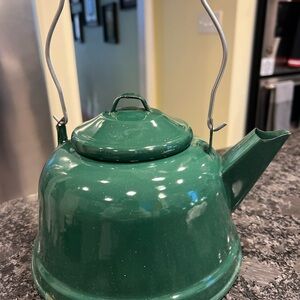 GSI Hunter Green Enamelware 10 Cup Tea Kettle